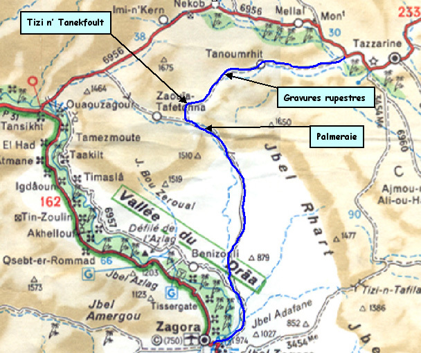 Carte Michelin du parcours