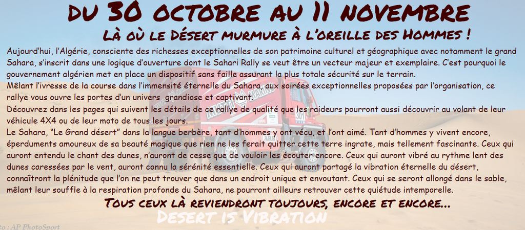 Sahari Rallye: Le Rallye Raid d’Algérie