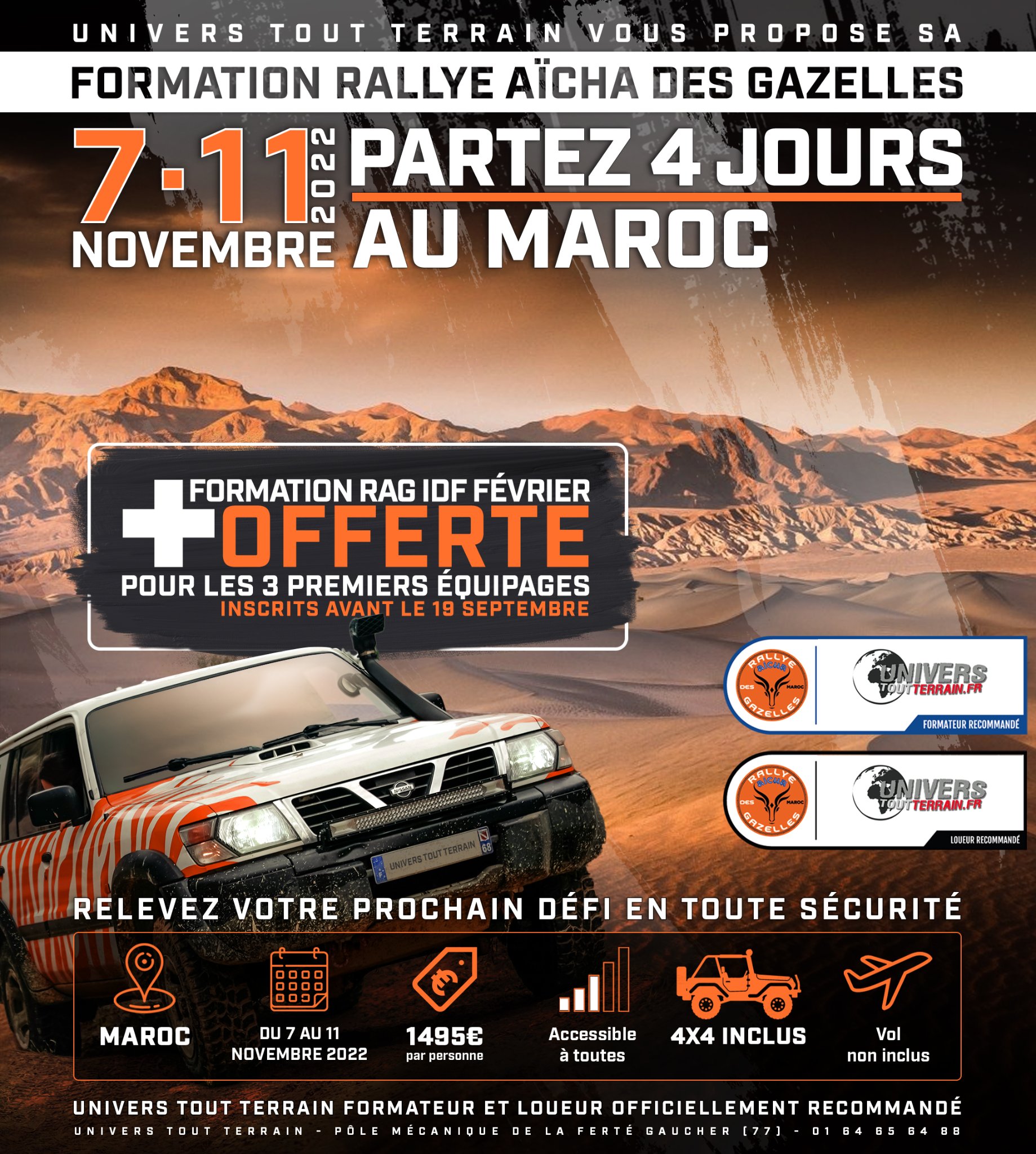 Stages de formations rallye, raids au Maroc