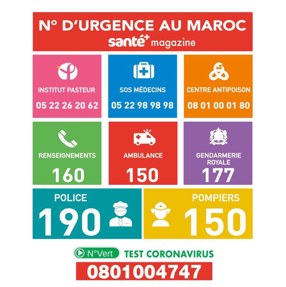 Numéros d'urgence au Maroc Numéros d'urgence au Maroc
